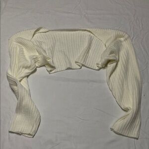 SHEIN Off-White Ribbed Knit Topper